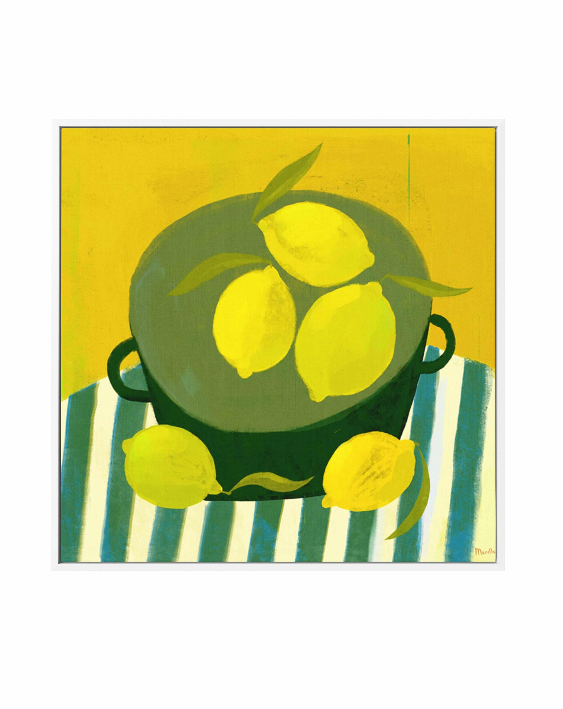 Still Life with Lemons by Marco Marella | Framed Canvas Art Print from Olive et Oriel where you can shop wallpaper and artworks online