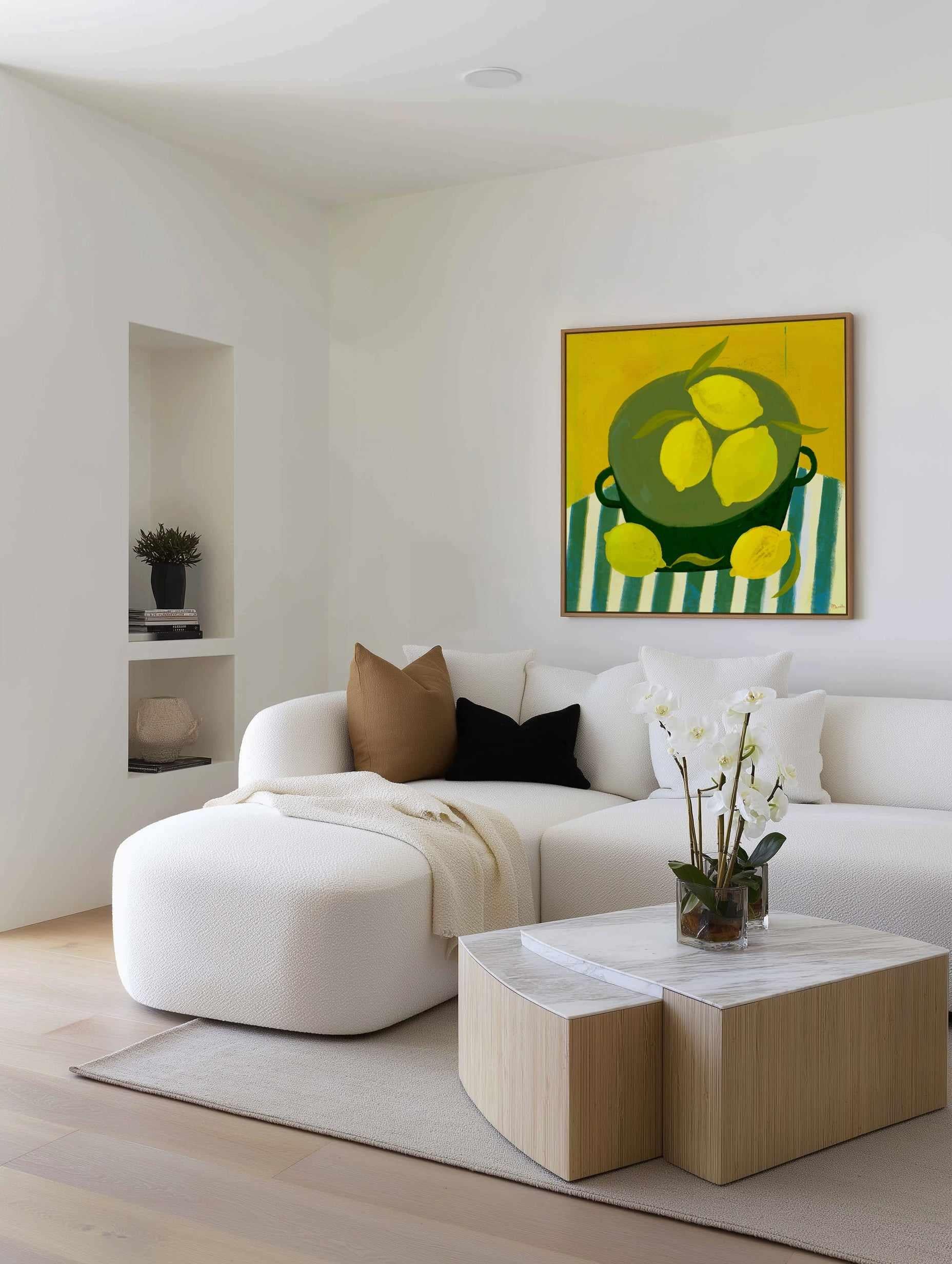 Still Life with Lemons by Marco Marella | Framed Canvas Art Print from Olive et Oriel where you can shop wallpaper and artworks online