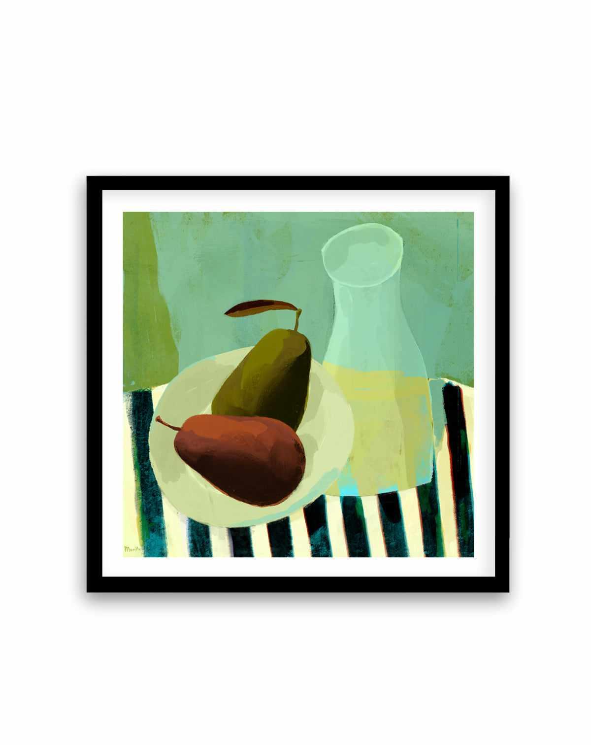 Still Life with Pears and White Wine by Marco Marella | Art Print from Olive et Oriel where you can shop wallpaper and artworks online