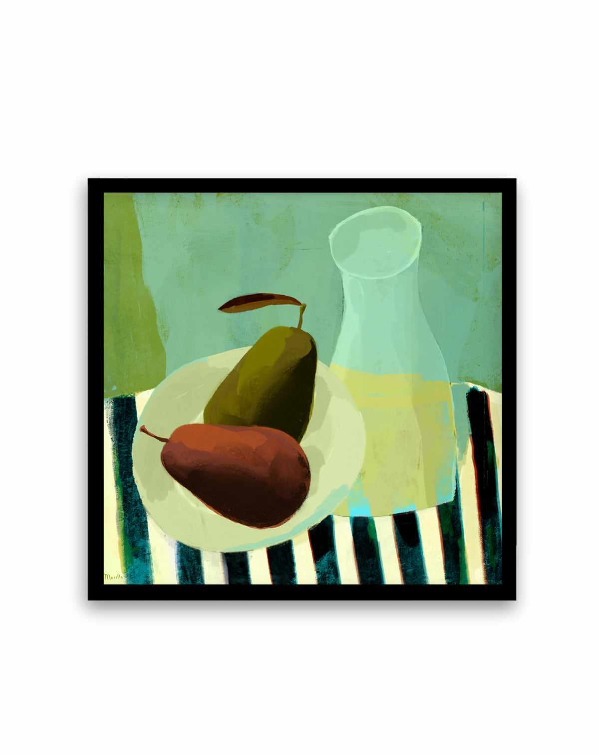Still Life with Pears and White Wine by Marco Marella | Art Print from Olive et Oriel where you can shop wallpaper and artworks online