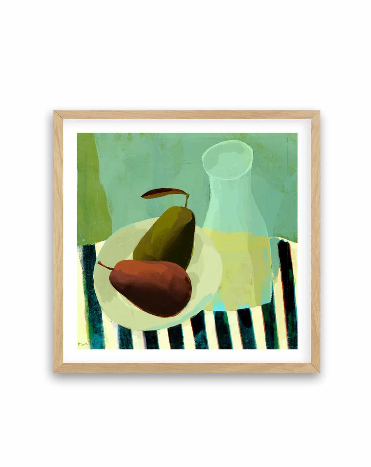 Still Life with Pears and White Wine by Marco Marella | Art Print from Olive et Oriel where you can shop wallpaper and artworks online