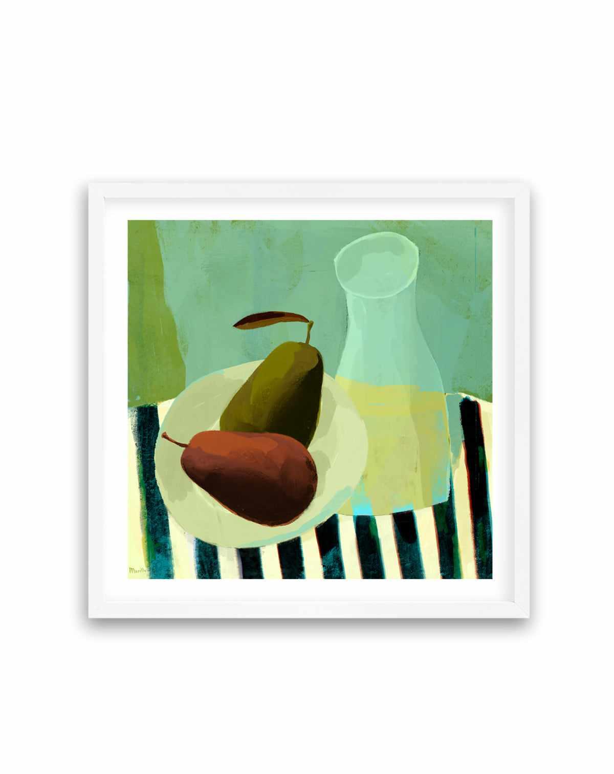 Still Life with Pears and White Wine by Marco Marella | Art Print from Olive et Oriel where you can shop wallpaper and artworks online
