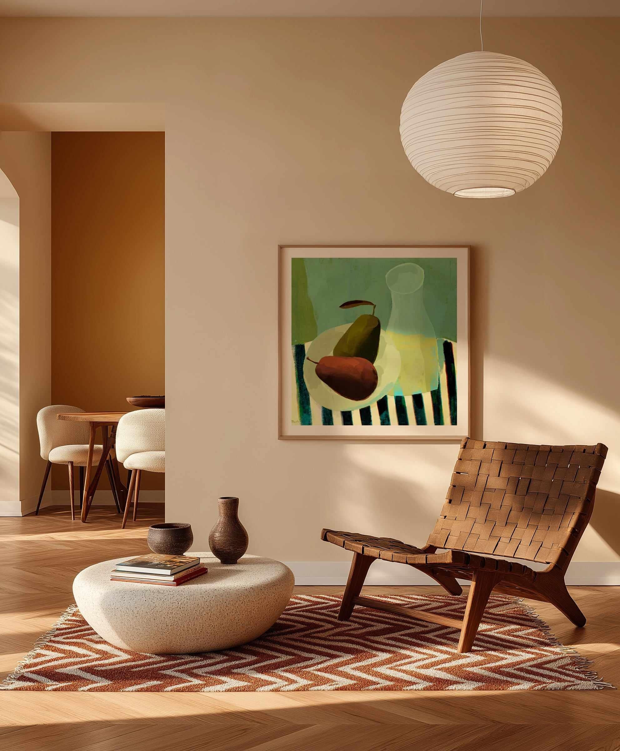 Still Life with Pears and White Wine by Marco Marella | Art Print from Olive et Oriel where you can shop wallpaper and artworks online