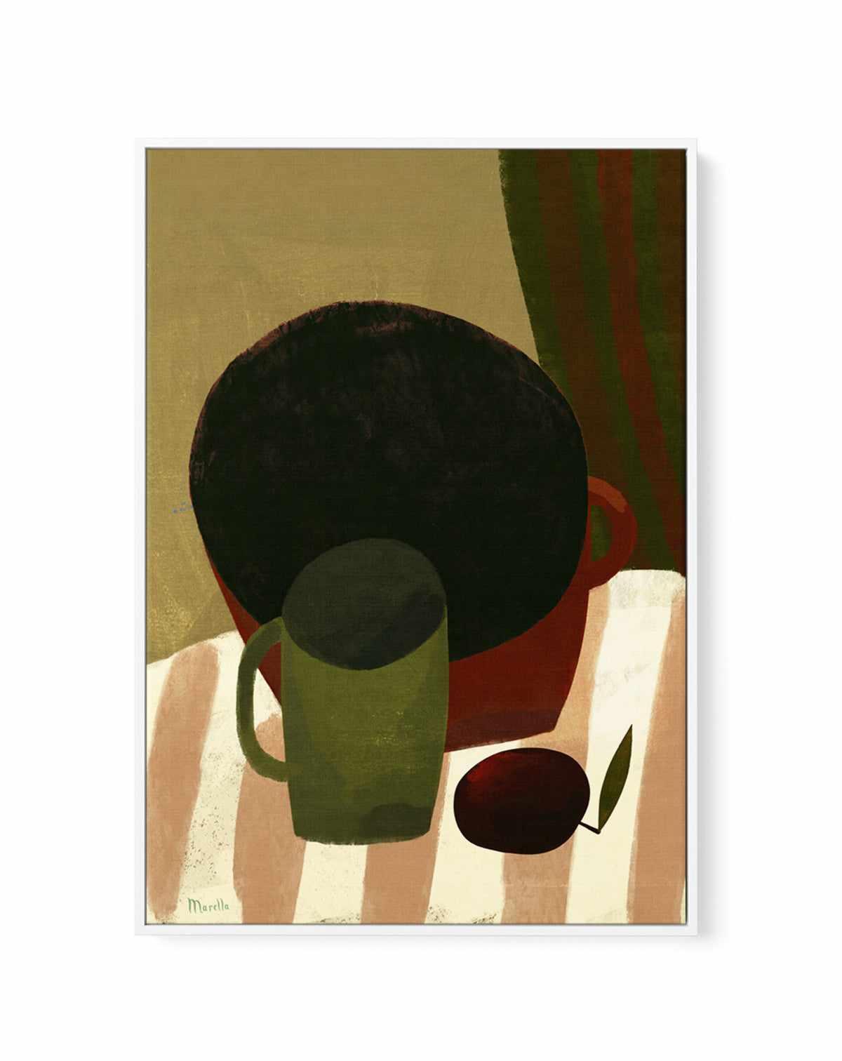 Still Life with Plum by Marco Marella | Framed Canvas Art Print from Olive et Oriel where you can shop wallpaper and artworks online