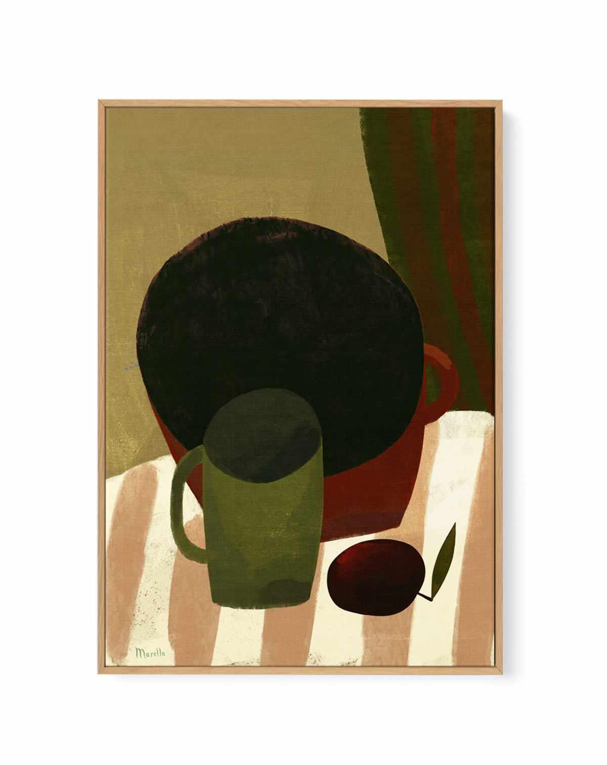 Still Life with Plum by Marco Marella | Framed Canvas Art Print from Olive et Oriel where you can shop wallpaper and artworks online