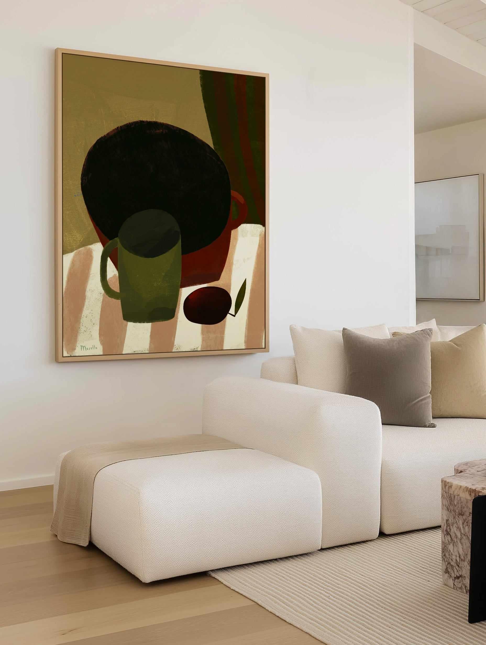 Still Life with Plum by Marco Marella | Framed Canvas Art Print from Olive et Oriel where you can shop wallpaper and artworks online