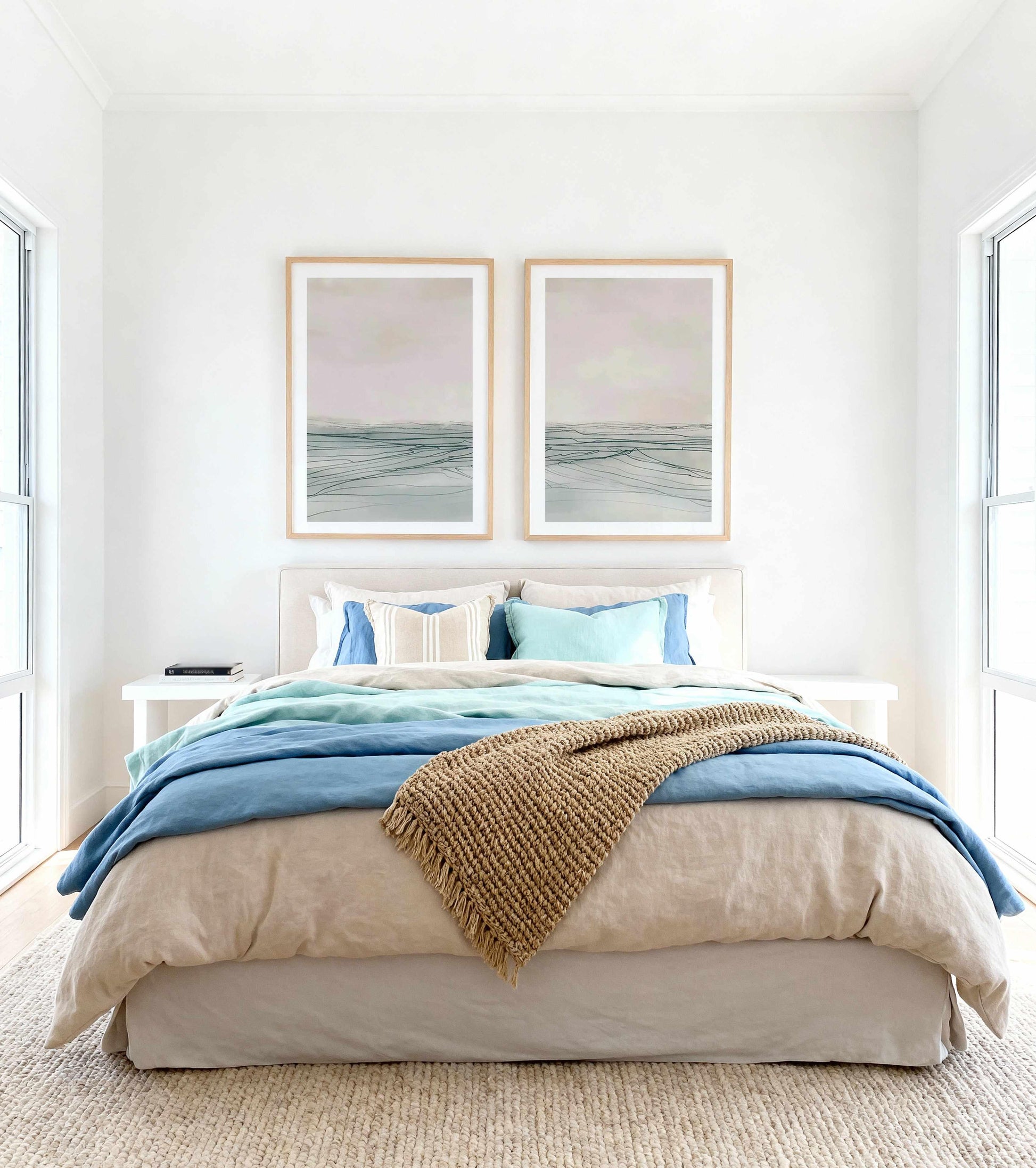 Still Sea I & II Art Print Set of 2 | Matching Wall Art from Olive et Oriel where you can shop wallpaper and artworks online