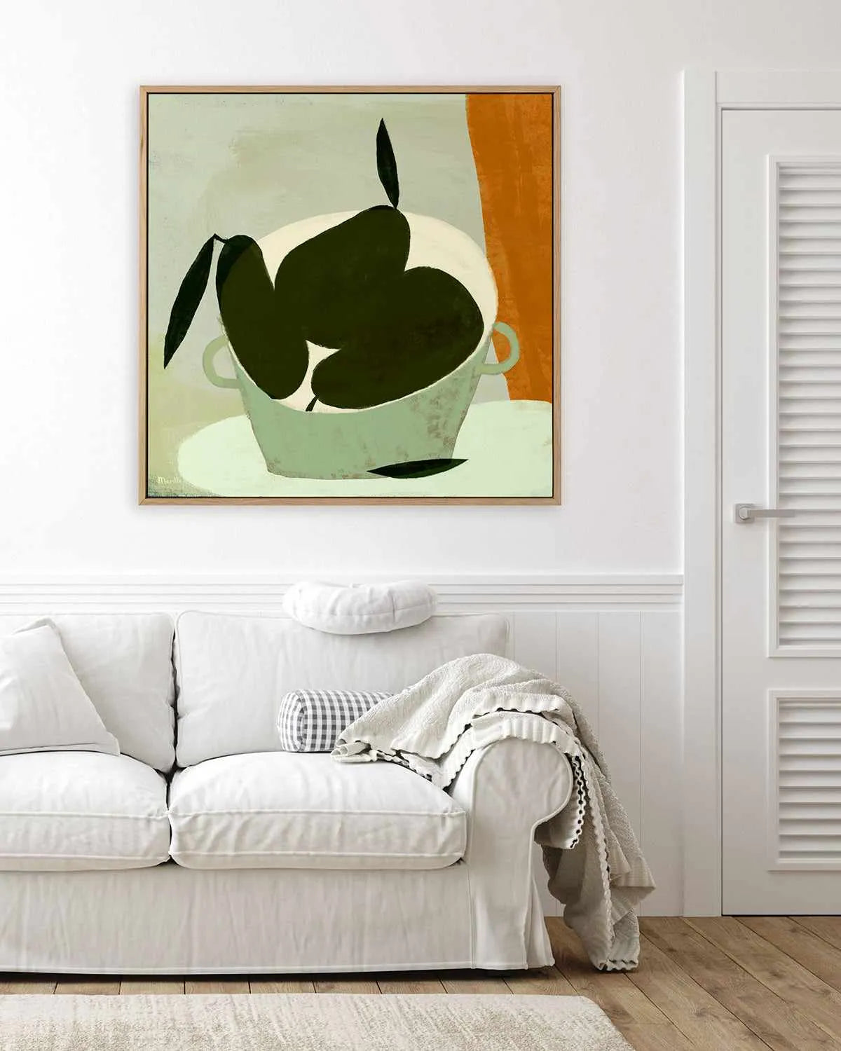 Still Life With Three Pears by Marco Marella | Framed Canvas Art Print from Olive et Oriel where you can shop wallpaper and artworks online