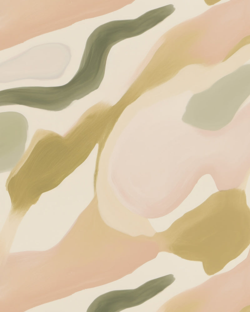 Stockholm Abstract in Green & Beige Commercial Vinyl Wallpaper from Olive et Oriel where you can shop wallpaper and artworks online