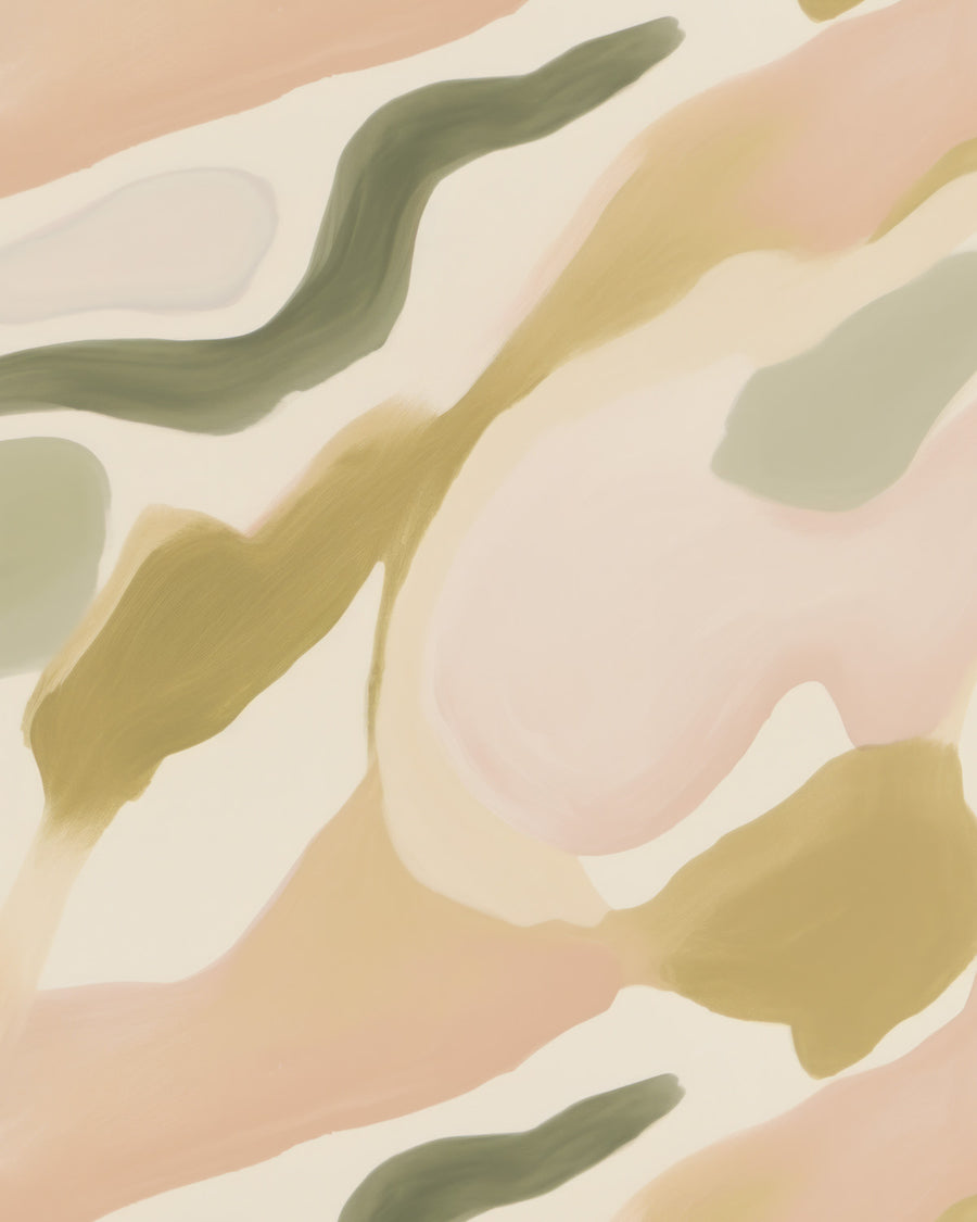 Stockholm Abstract in Green & Beige Commercial Vinyl Wallpaper from Olive et Oriel where you can shop wallpaper and artworks online