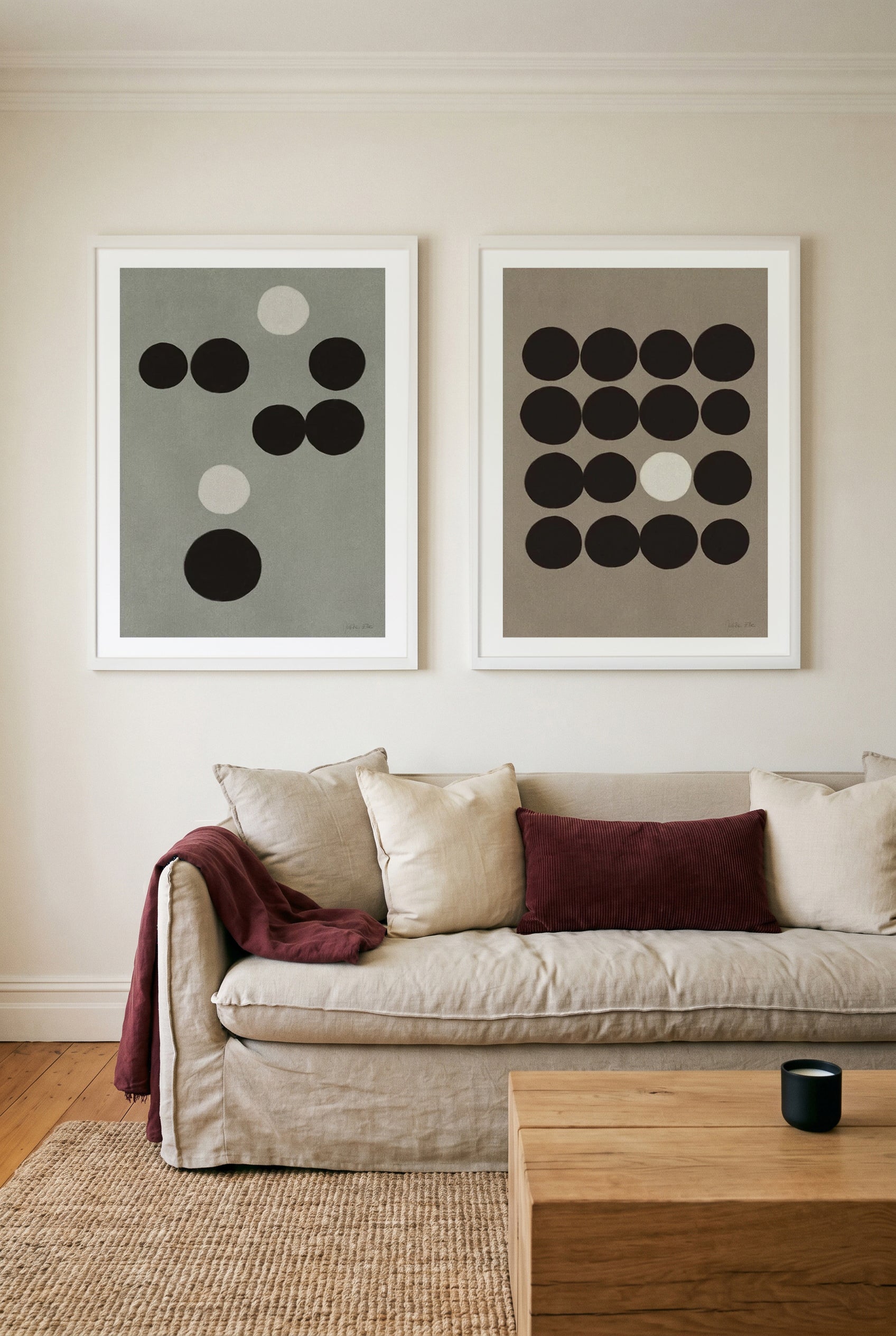 Stones No 1 & 2 by Julita Elbe Art Print Set of 2 | Matching Wall Art