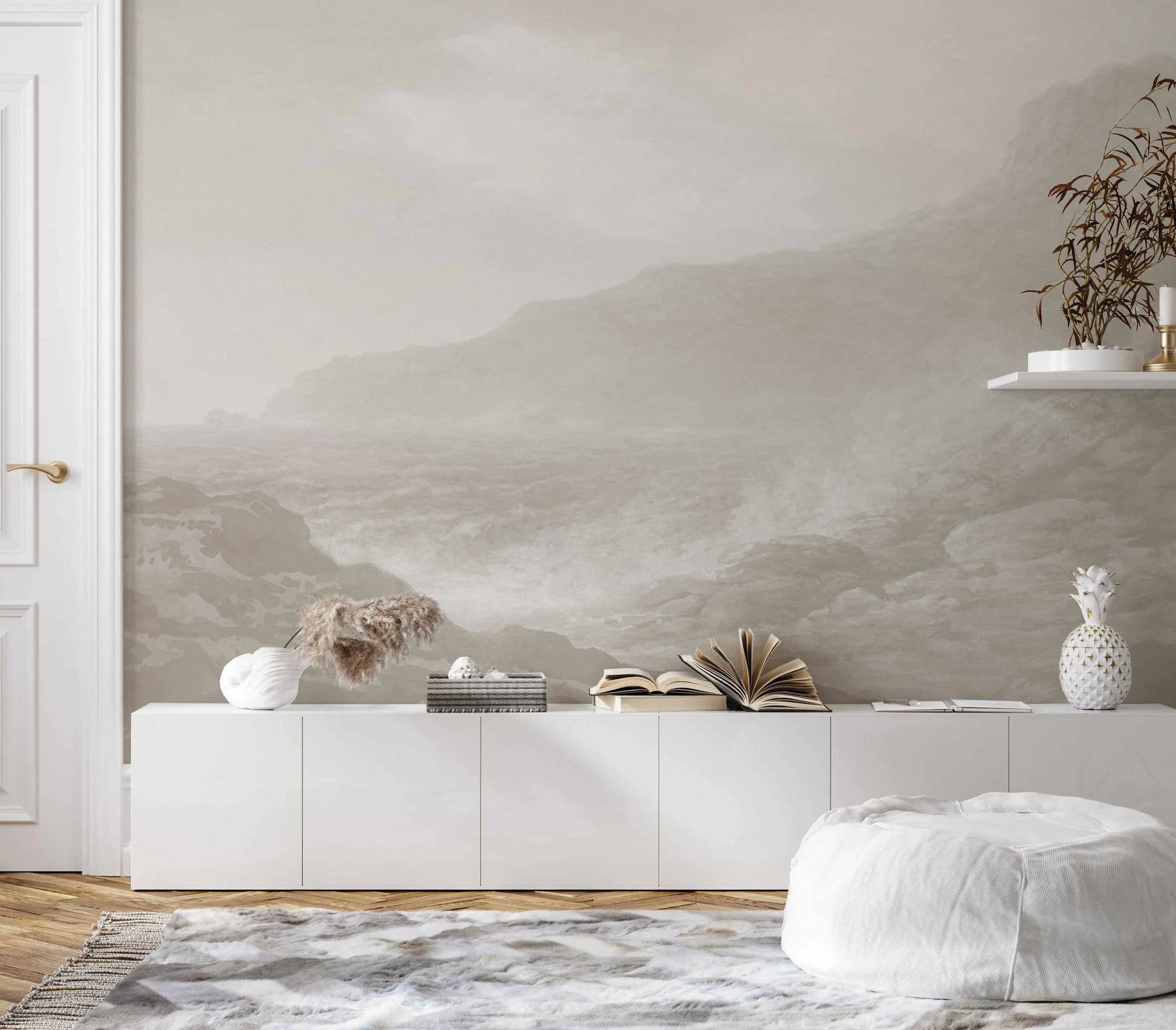 Stormy Coastline Wallpaper Mural from Olive et Oriel where you can shop wallpaper and artworks online