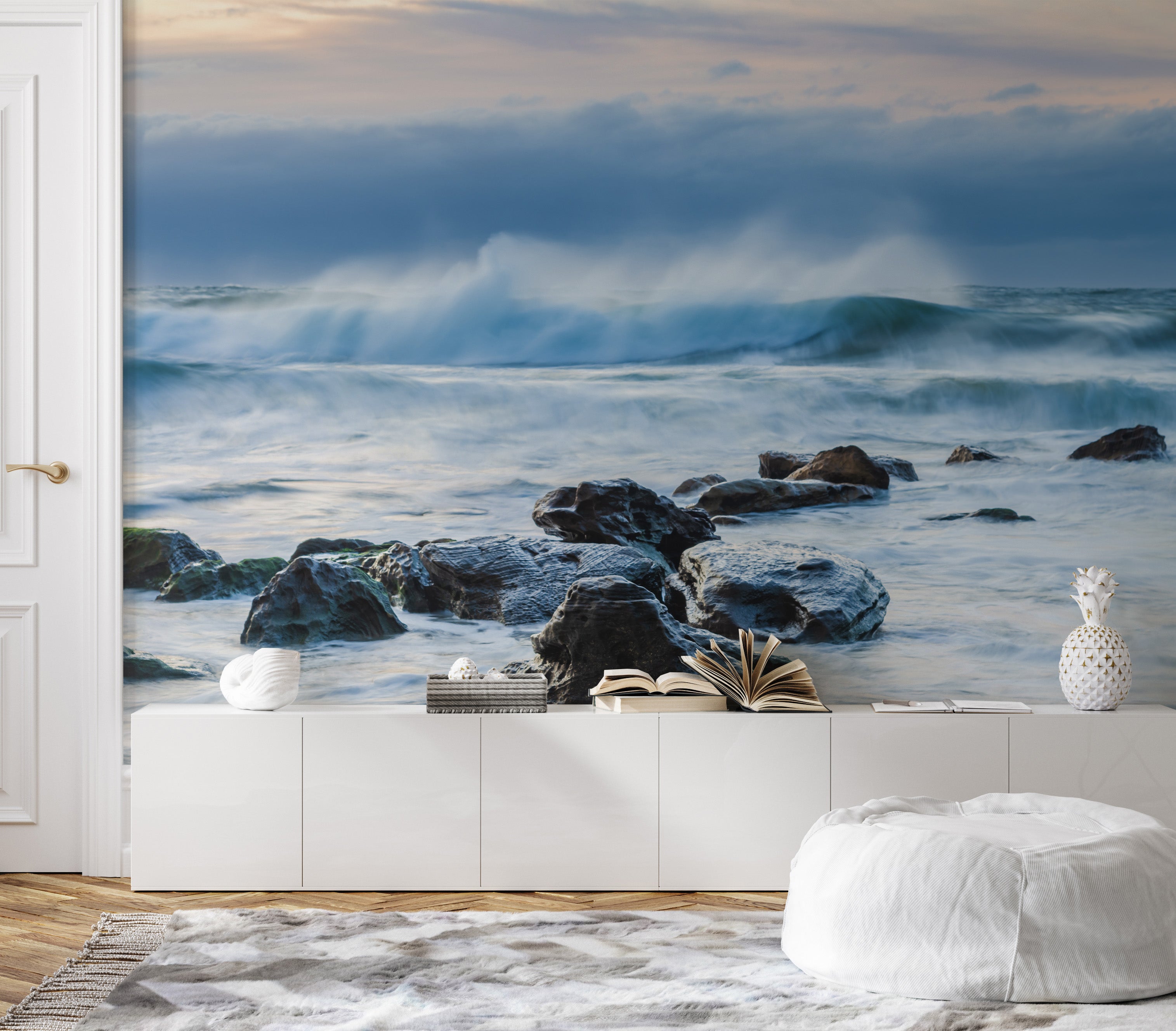 Stormy Seaside Photo Mural Wallpaper