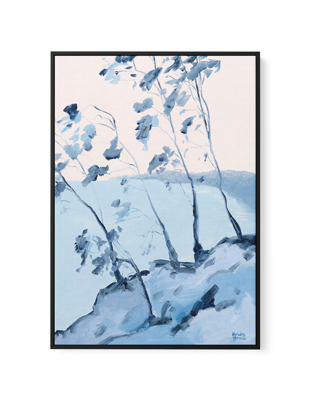 Straddie in Blue by Meredith Howse | Framed Canvas Art Print