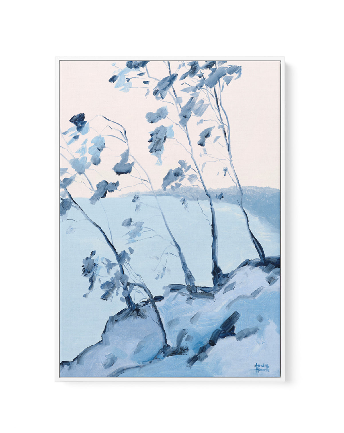 Straddie in Blue by Meredith Howse | Framed Canvas Art Print