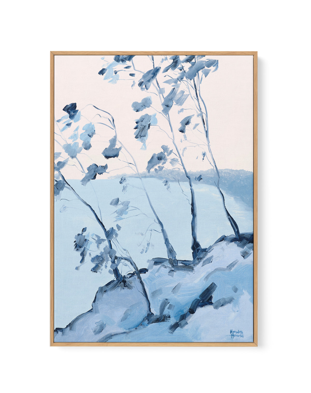 Straddie in Blue by Meredith Howse | Framed Canvas Art Print
