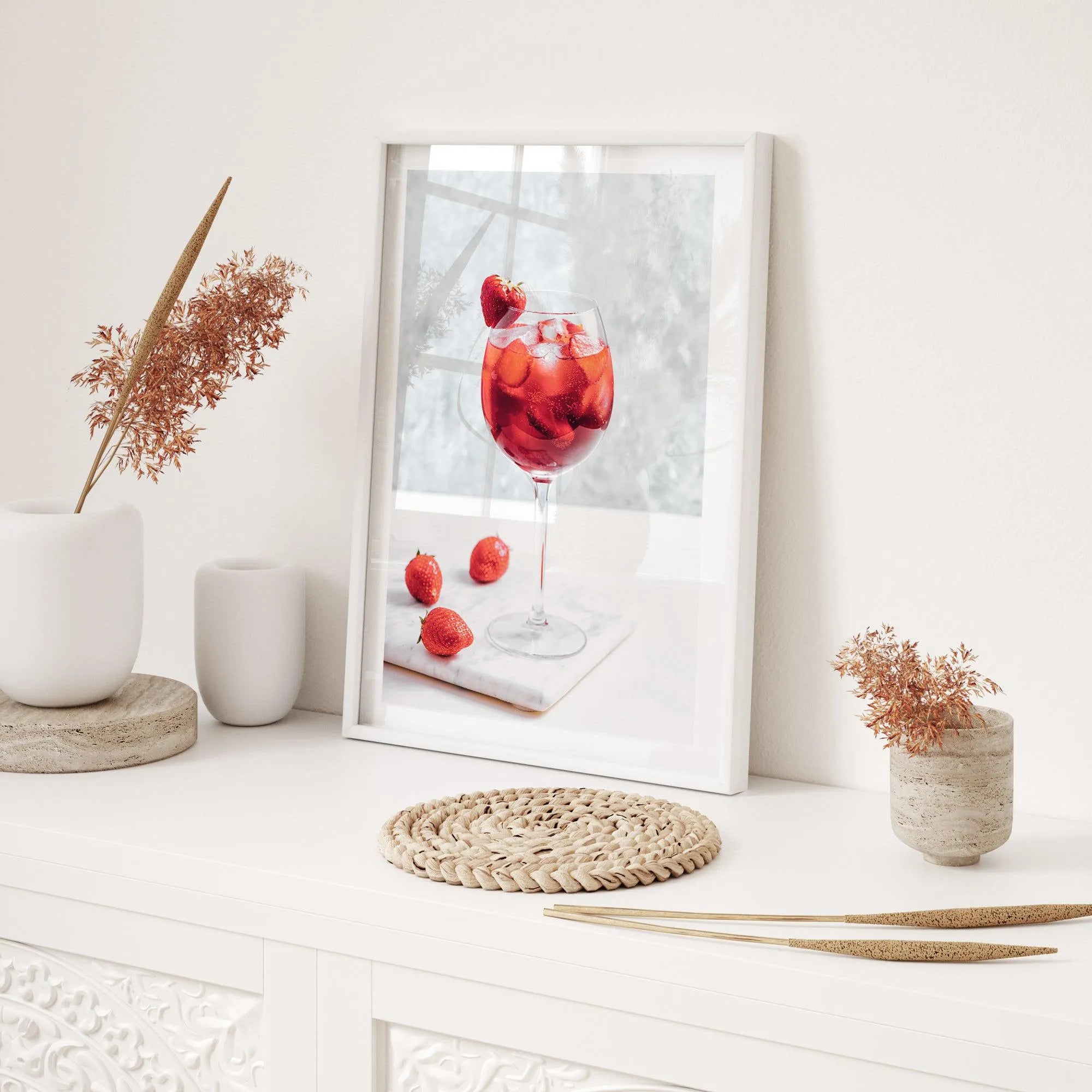 Strawberry Spritz Art Print-PRINT-Olive et Oriel-Olive et Oriel-Buy-Australian-Art-Prints-Online-with-Olive-et-Oriel-Your-Artwork-Specialists-Austrailia-Decorate-With-Coastal-Photo-Wall-Art-Prints-From-Our-Beach-House-Artwork-Collection-Fine-Poster-and-Framed-Artwork