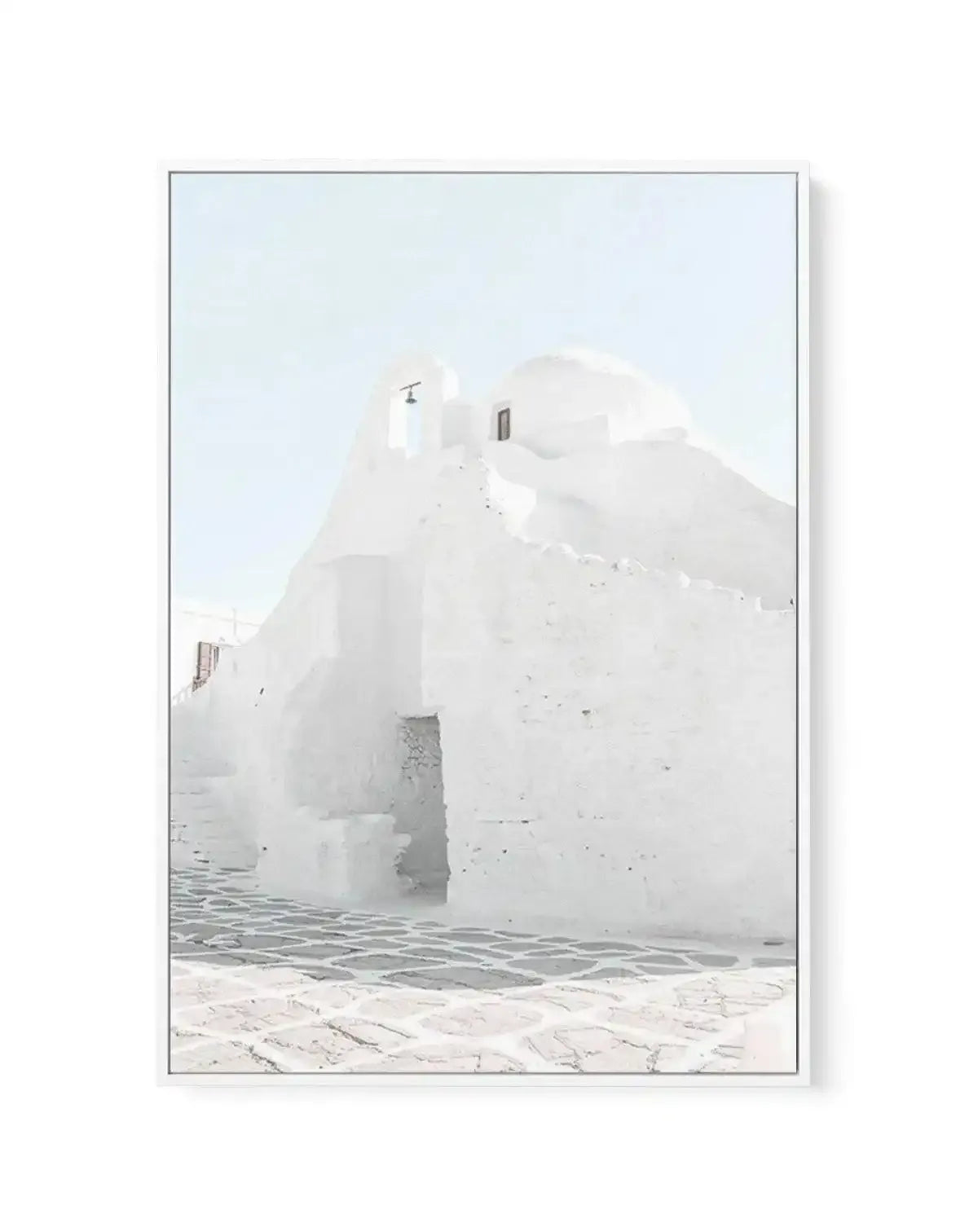 Streets of Mykonos | Framed Canvas-Shop Greece Wall Art Prints Online with Olive et Oriel - Our collection of Greek Islands art prints offer unique wall art including blue domes of Santorini in Oia, mediterranean sea prints and incredible posters from Milos and other Greece landscape photography - this collection will add mediterranean blue to your home, perfect for updating the walls in coastal, beach house style. There is Greece art on canvas and extra large wall art with fast, free shipping a