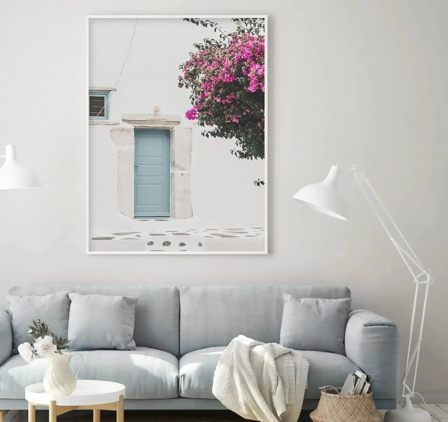 Streets of Mykonos III Art Print-Shop Greece Wall Art Prints Online with Olive et Oriel - Our collection of Greek Islands art prints offer unique wall art including blue domes of Santorini in Oia, mediterranean sea prints and incredible posters from Milos and other Greece landscape photography - this collection will add mediterranean blue to your home, perfect for updating the walls in coastal, beach house style. There is Greece art on canvas and extra large wall art with fast, free shipping acr