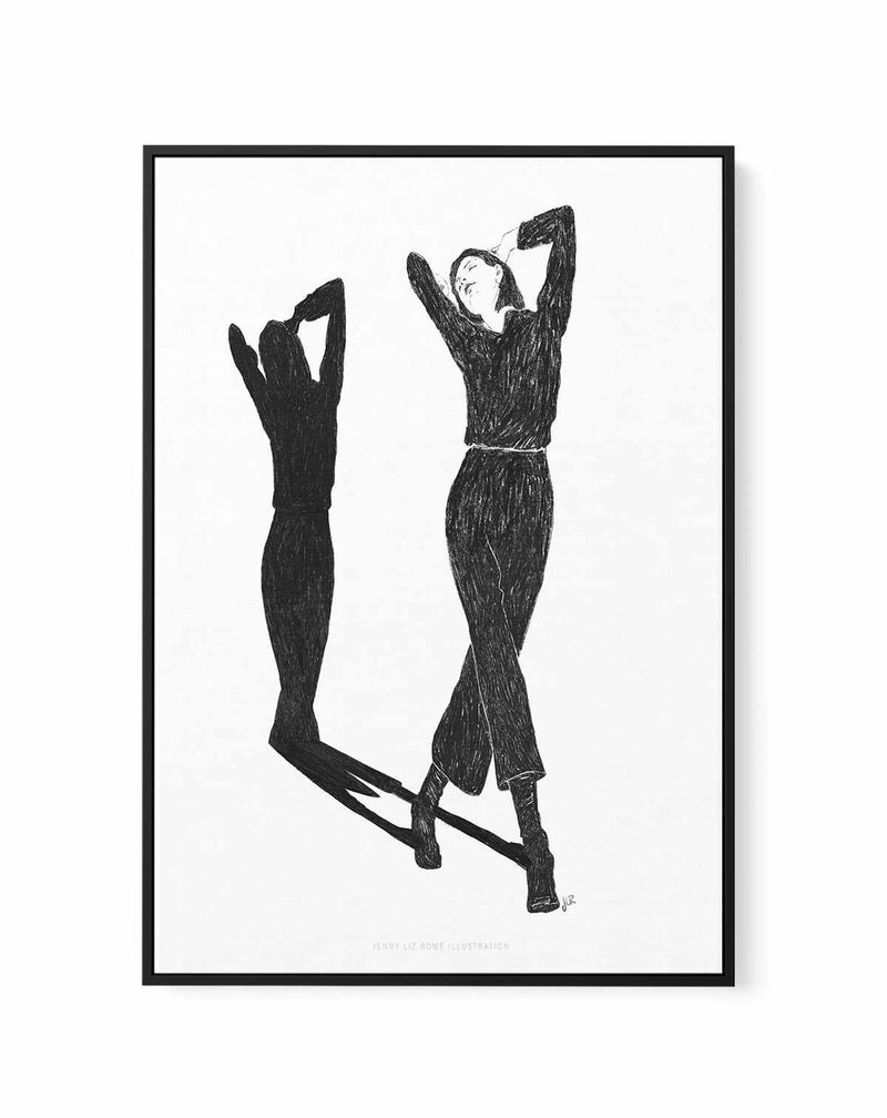 Strike a Pose in Black and White by Jenny Liz Rome | Framed Canvas Art Print