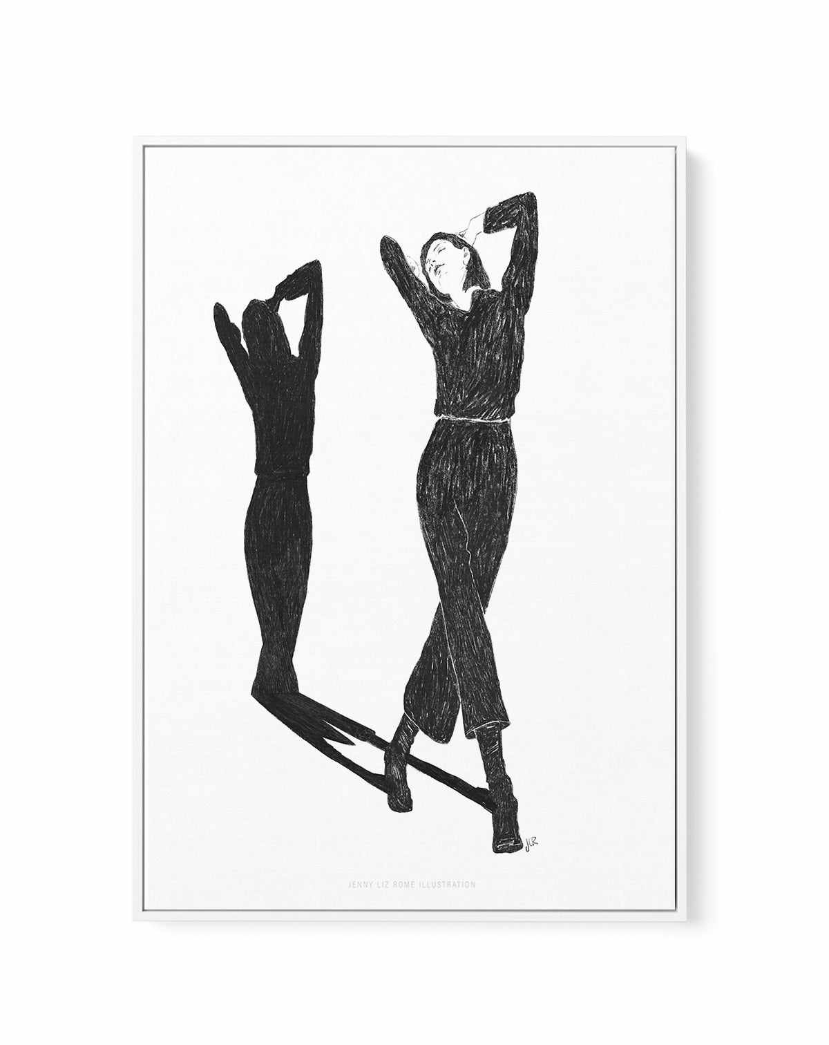 Strike a Pose in Black and White by Jenny Liz Rome | Framed Canvas Art Print