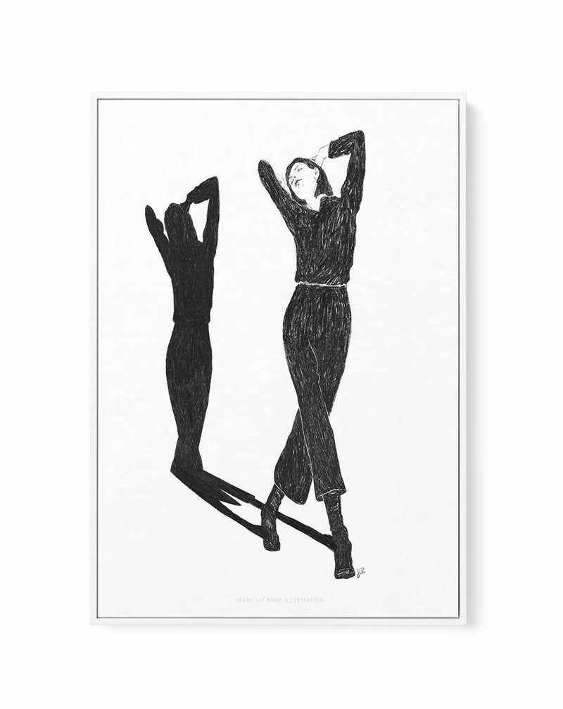 Strike a Pose in Black and White by Jenny Liz Rome | Framed Canvas Art Print