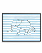 Stripe Elephant by Martina | Framed Canvas Art Print