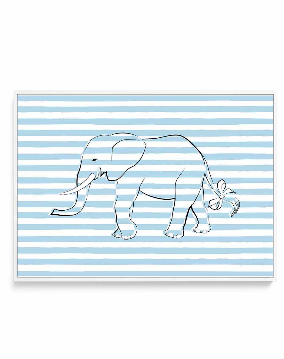 Stripe Elephant by Martina | Framed Canvas Art Print