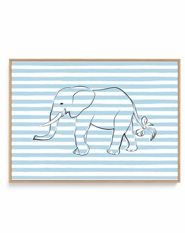 Stripe Elephant by Martina | Framed Canvas Art Print from Olive et Oriel where you can shop wallpaper and artworks online