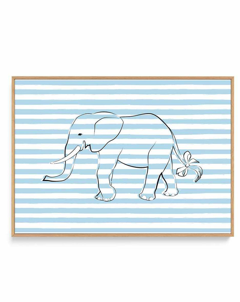 Stripe Elephant by Martina | Framed Canvas Art Print