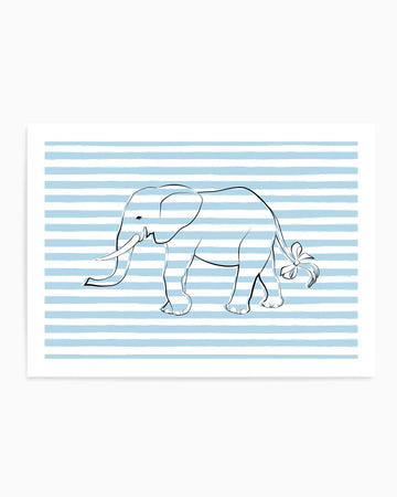 Stripe Elephant by Martina | Art Print from Olive et Oriel where you can shop wallpaper and artworks online