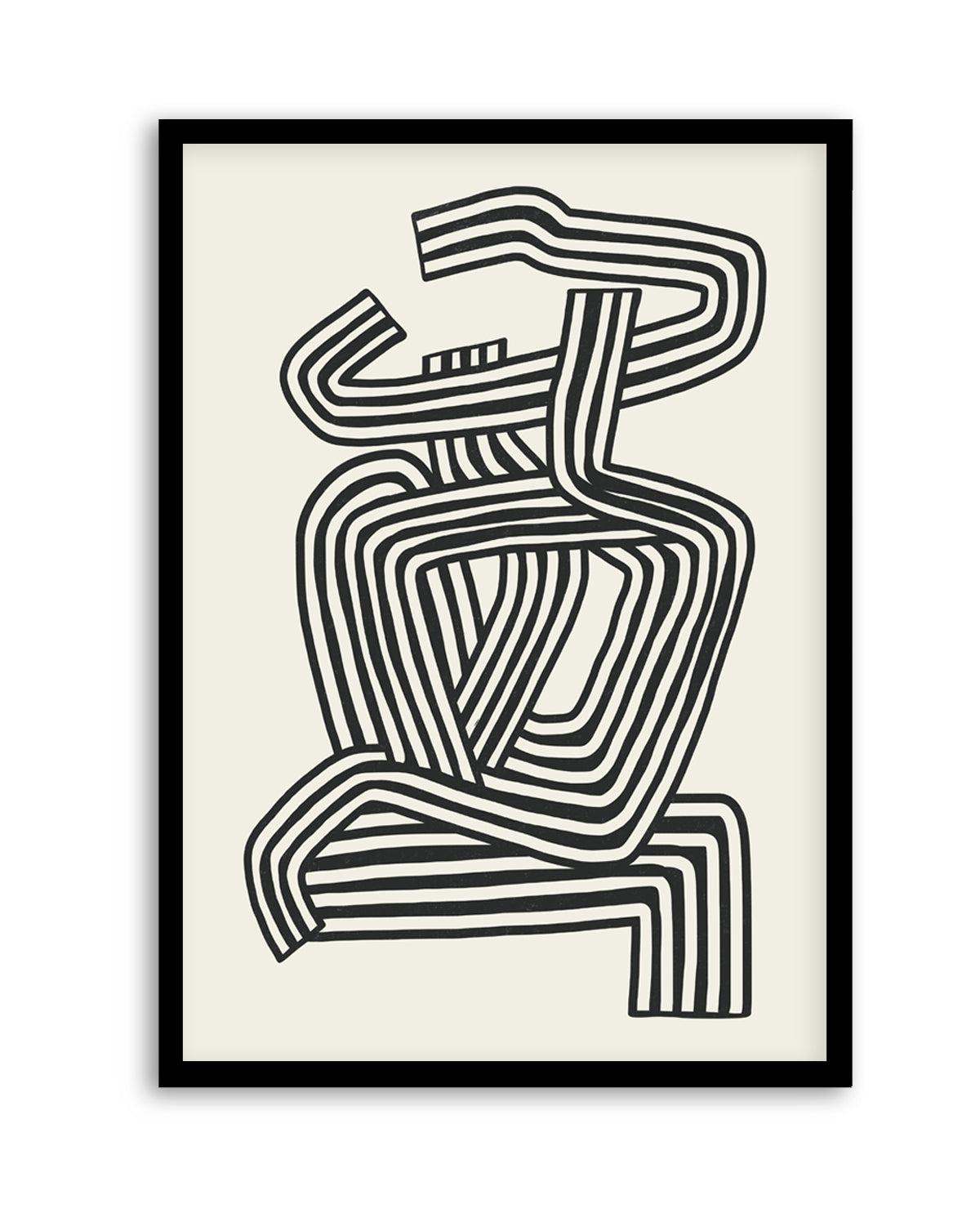 Stripe Woman Portrait by Little Dean | Art Print from Olive et Oriel where you can shop wallpaper and artworks online