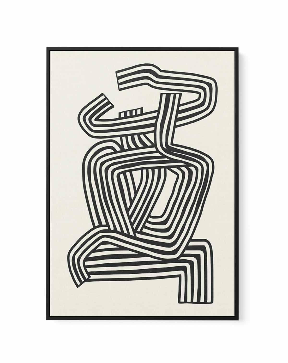 Stripe Woman Portrait by Little Dean | Framed Canvas Art Print from Olive et Oriel where you can shop wallpaper and artworks online