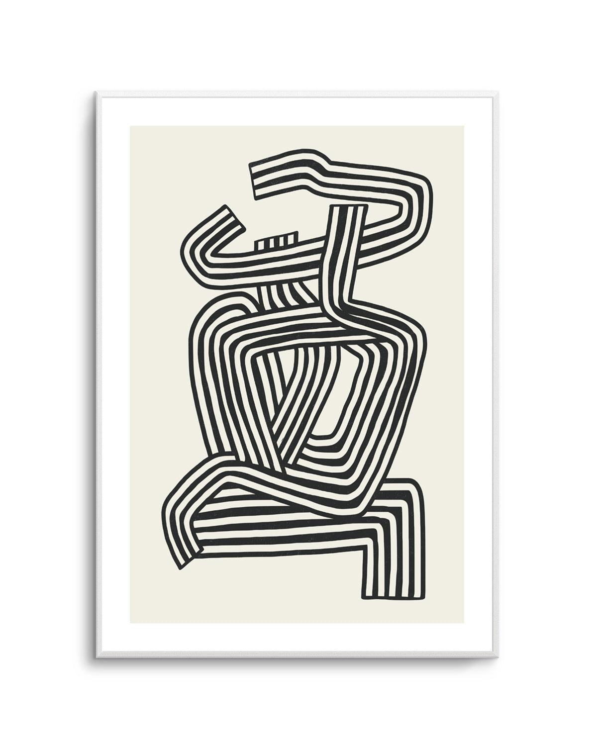 Stripe Woman Portrait by Little Dean | Art Print from Olive et Oriel where you can shop wallpaper and artworks online