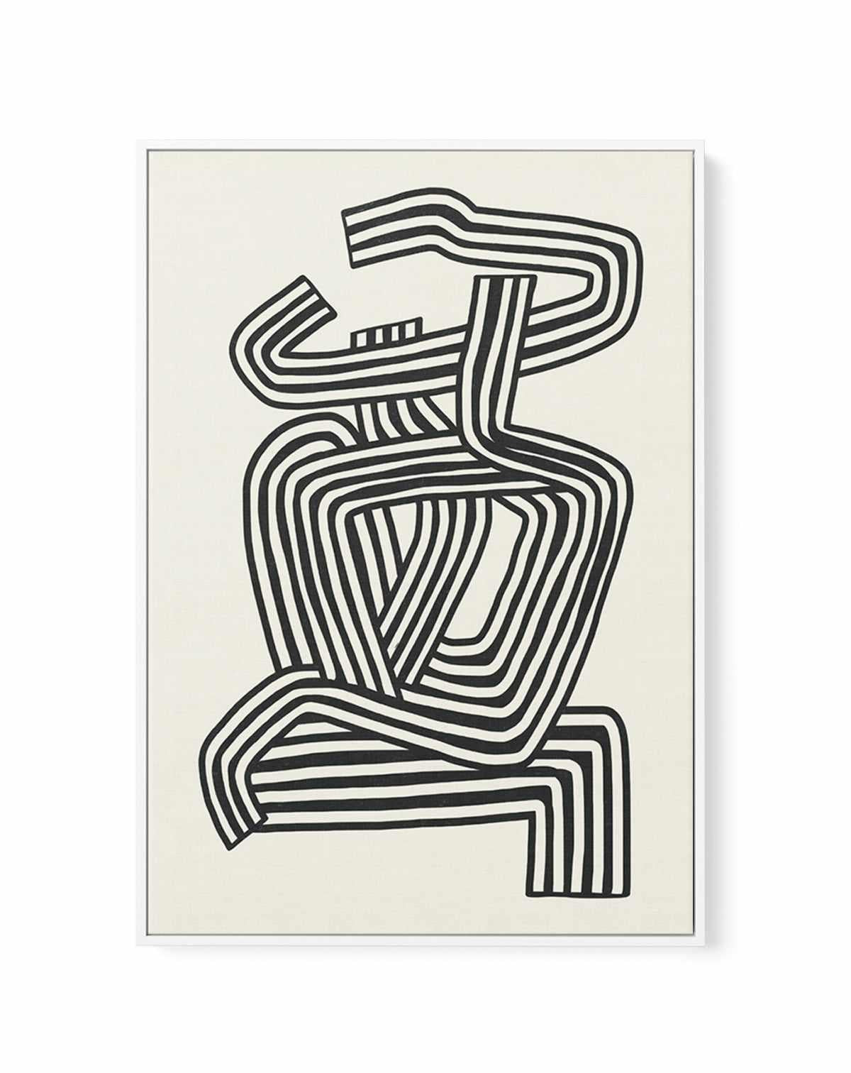 Stripe Woman Portrait by Little Dean | Framed Canvas Art Print from Olive et Oriel where you can shop wallpaper and artworks online