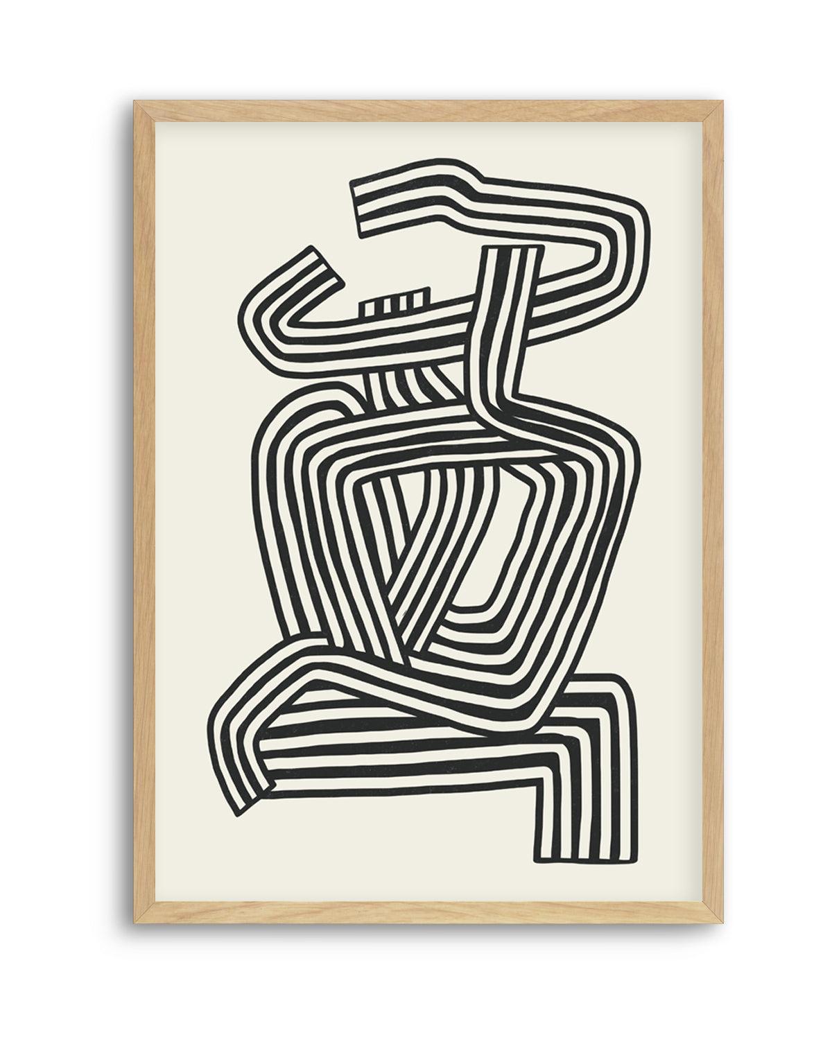 Stripe Woman Portrait by Little Dean | Art Print from Olive et Oriel where you can shop wallpaper and artworks online