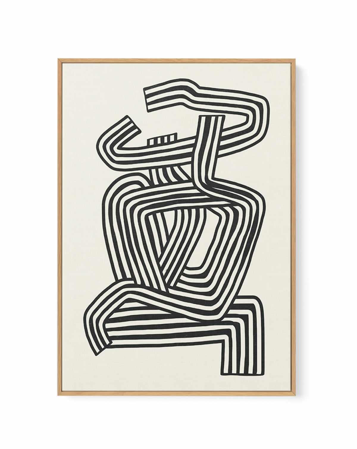 Stripe Woman Portrait by Little Dean | Framed Canvas Art Print from Olive et Oriel where you can shop wallpaper and artworks online