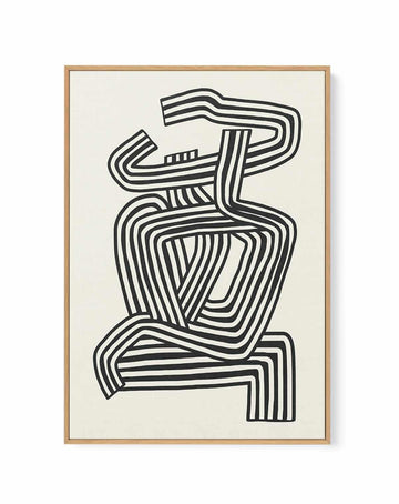 Stripe Woman Portrait by Little Dean | Framed Canvas Art Print from Olive et Oriel where you can shop wallpaper and artworks online