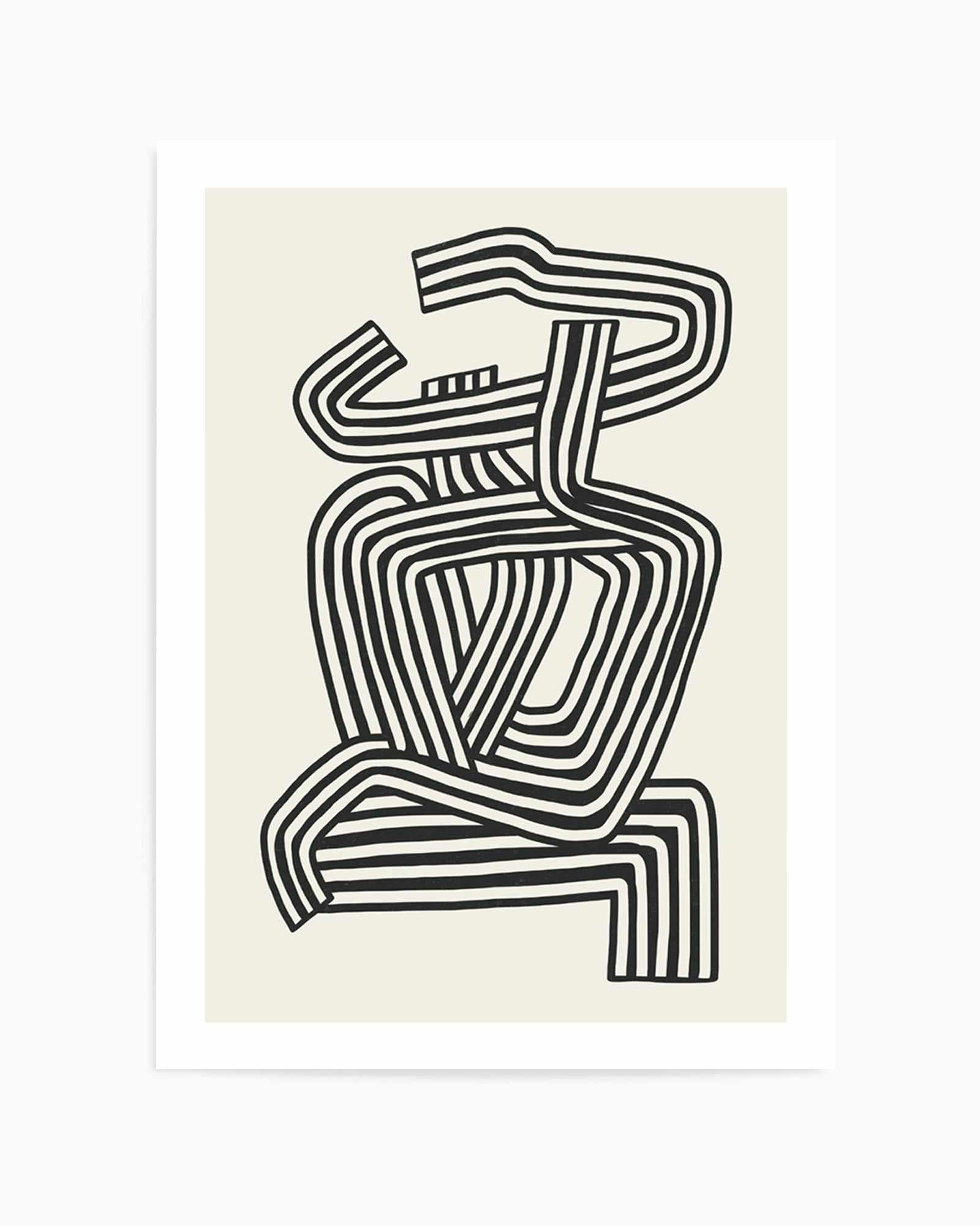 Stripe Woman Portrait by Little Dean | Art Print from Olive et Oriel where you can shop wallpaper and artworks online