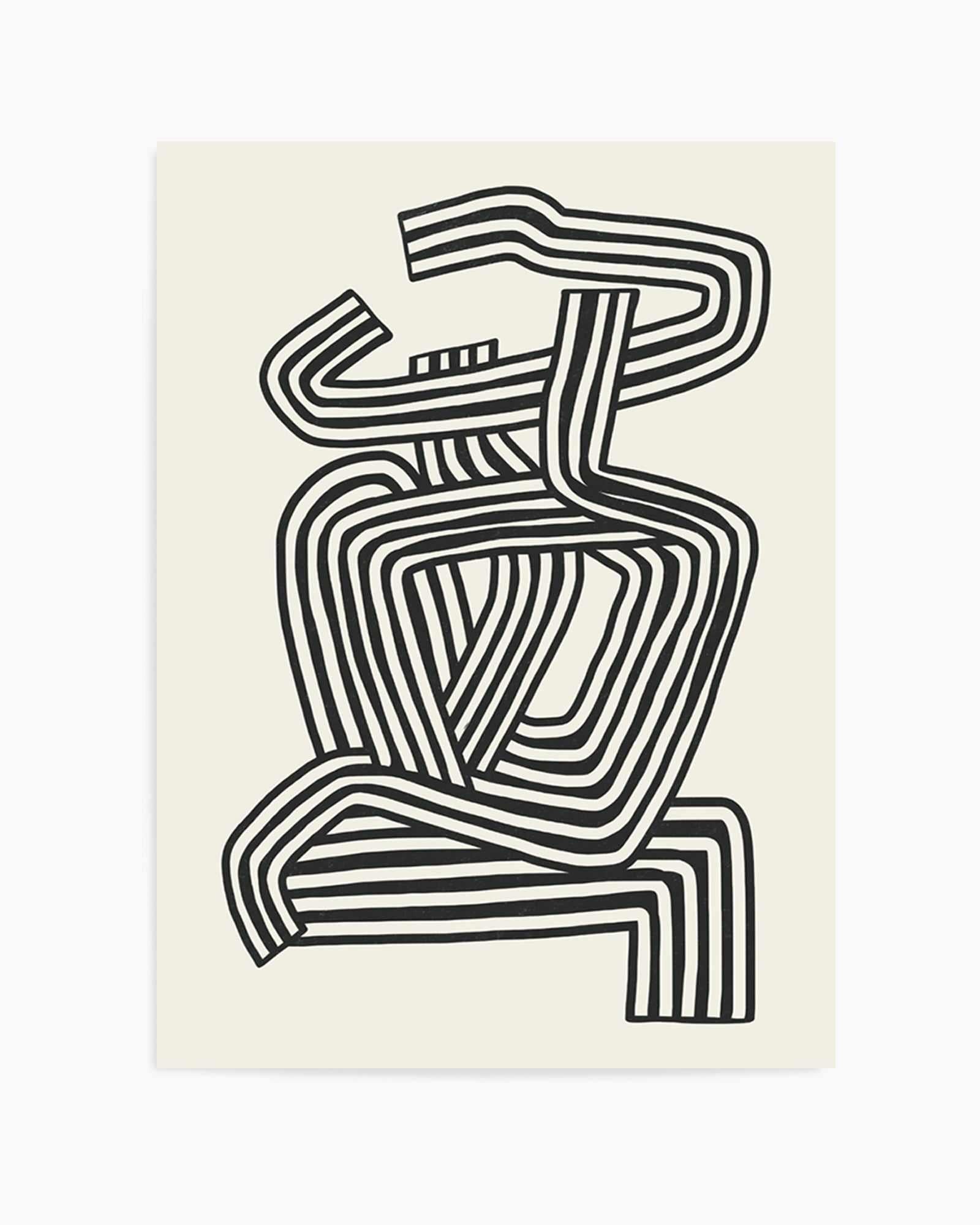 Stripe Woman Portrait by Little Dean | Art Print from Olive et Oriel where you can shop wallpaper and artworks online