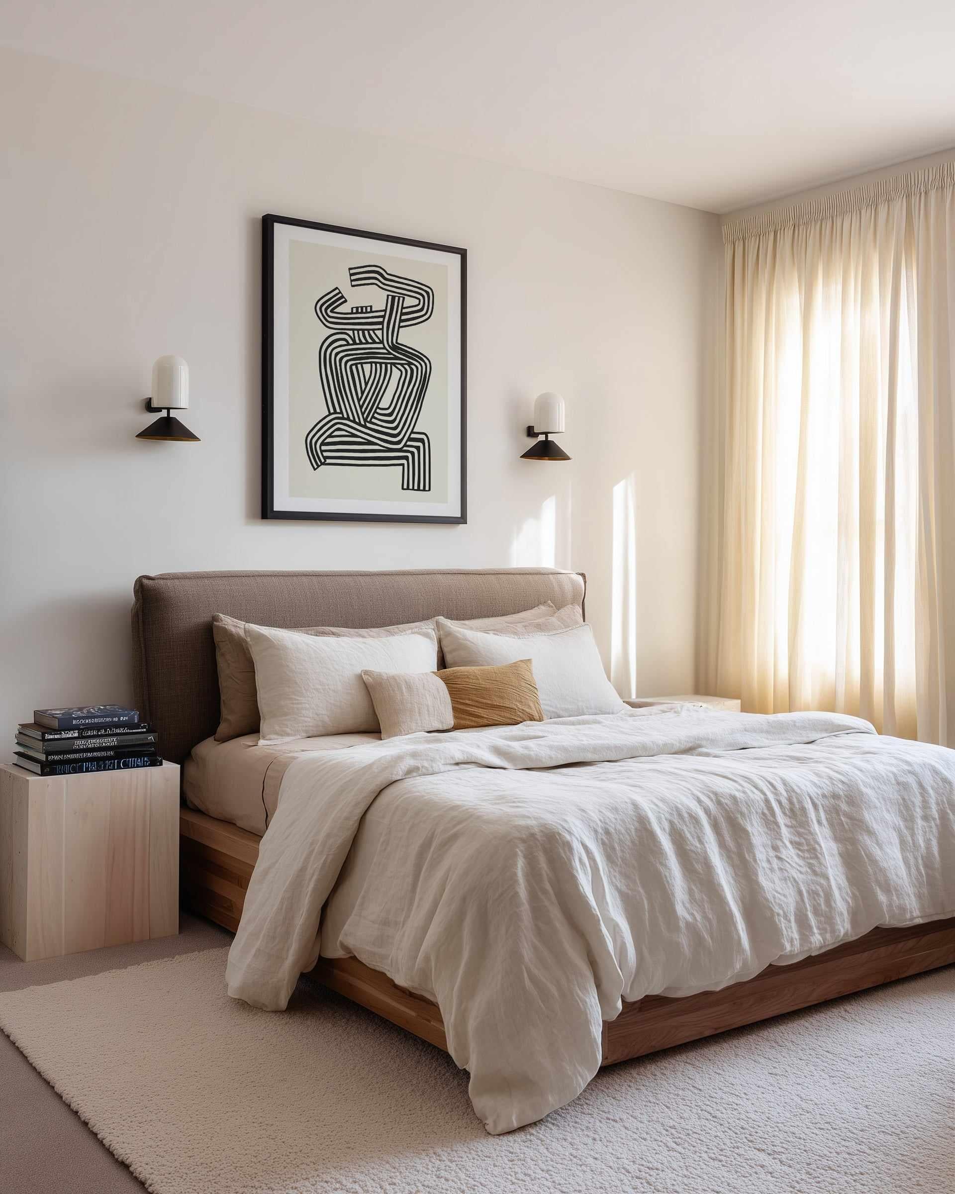 Stripe Woman Portrait by Little Dean | Art Print from Olive et Oriel where you can shop wallpaper and artworks online