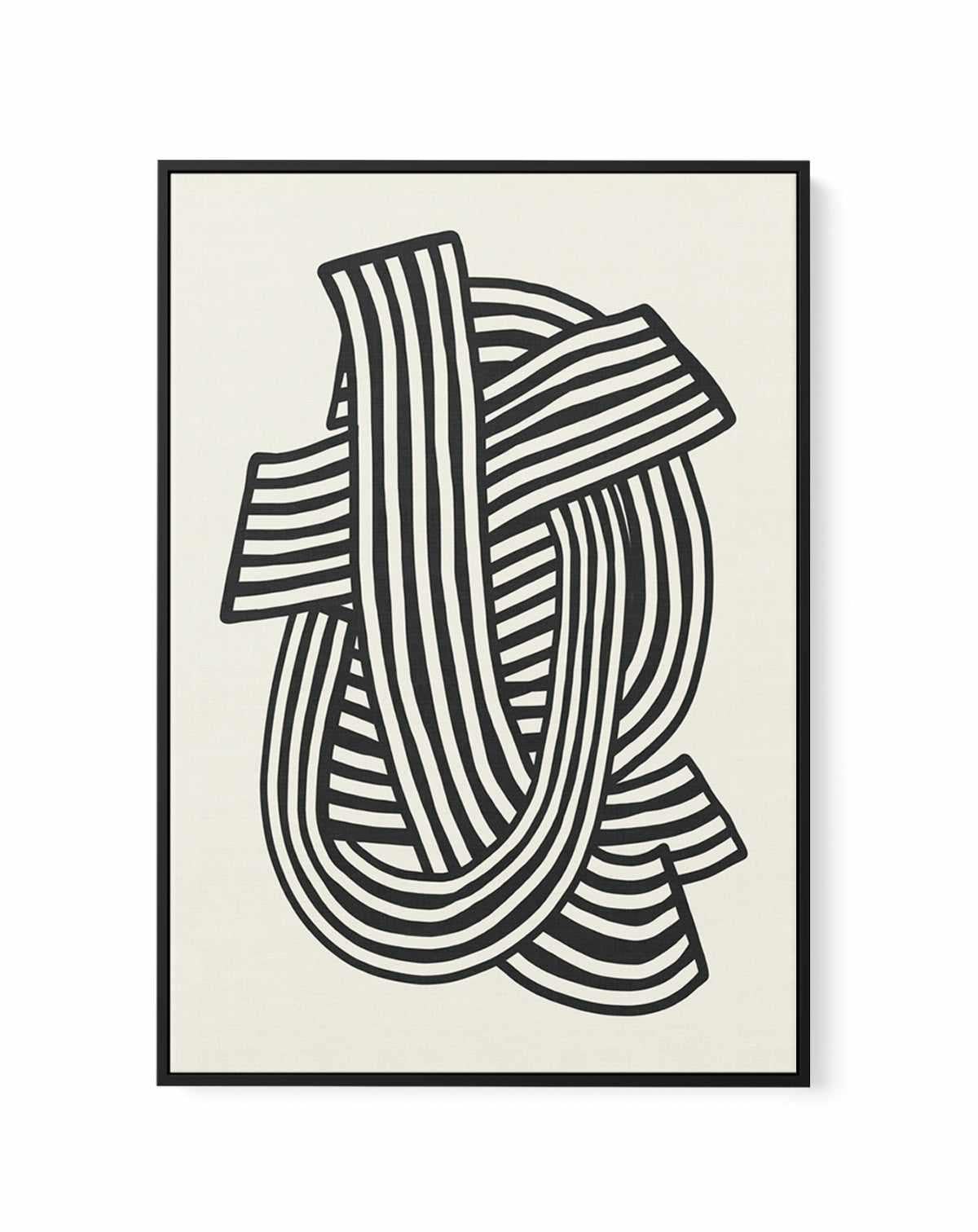 Striped Abstract In Black by Little Dean | Framed Canvas Art Print from Olive et Oriel where you can shop wallpaper and artworks online