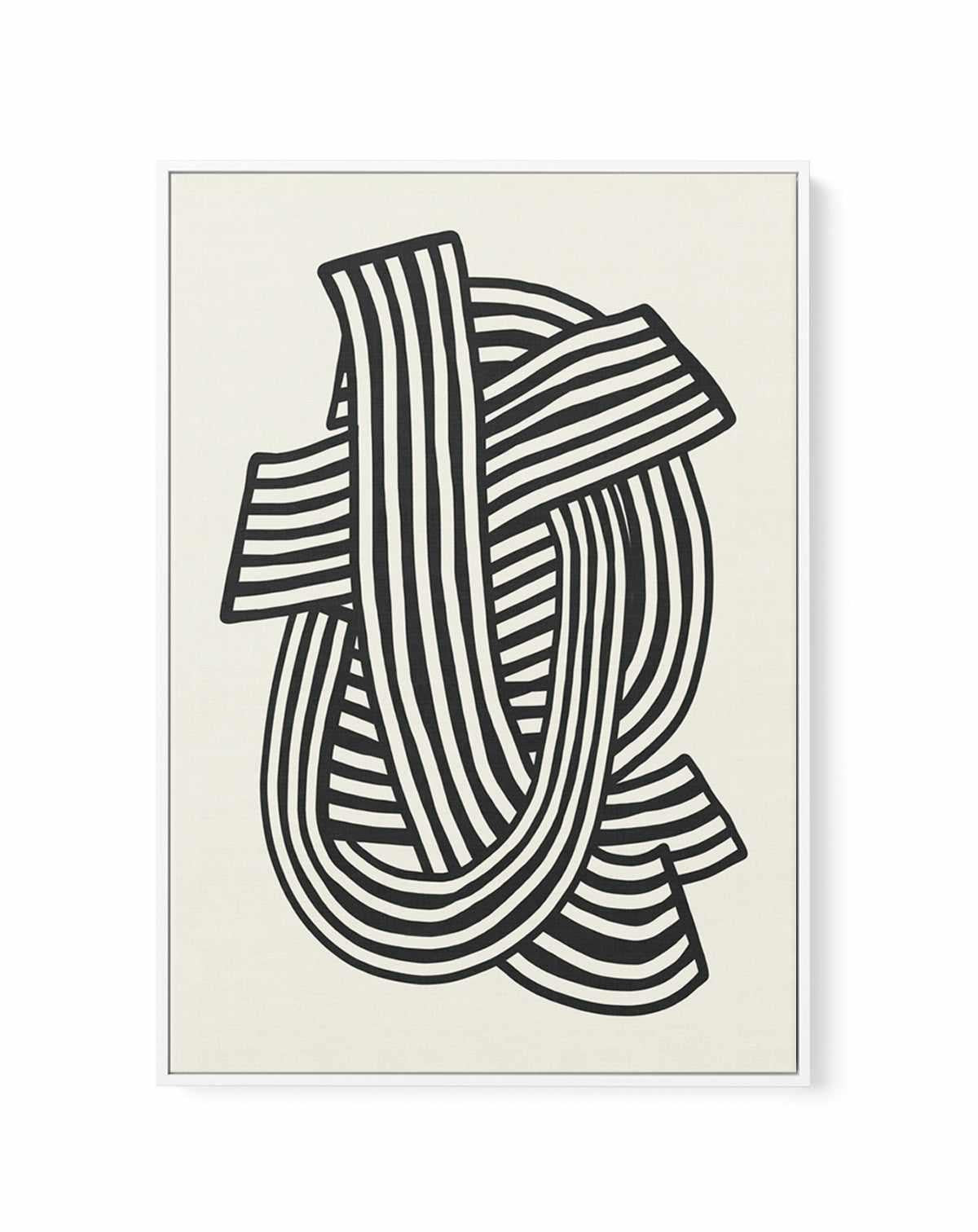 Striped Abstract In Black by Little Dean | Framed Canvas Art Print from Olive et Oriel where you can shop wallpaper and artworks online