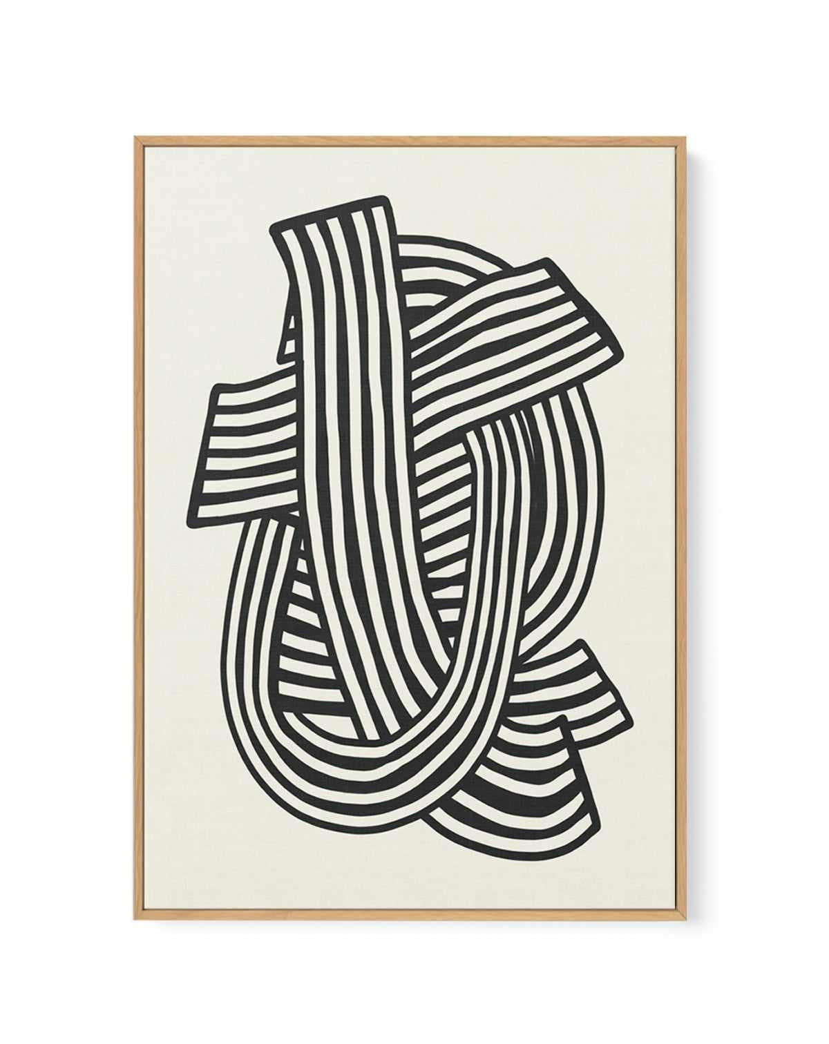 Striped Abstract In Black by Little Dean | Framed Canvas Art Print from Olive et Oriel where you can shop wallpaper and artworks online
