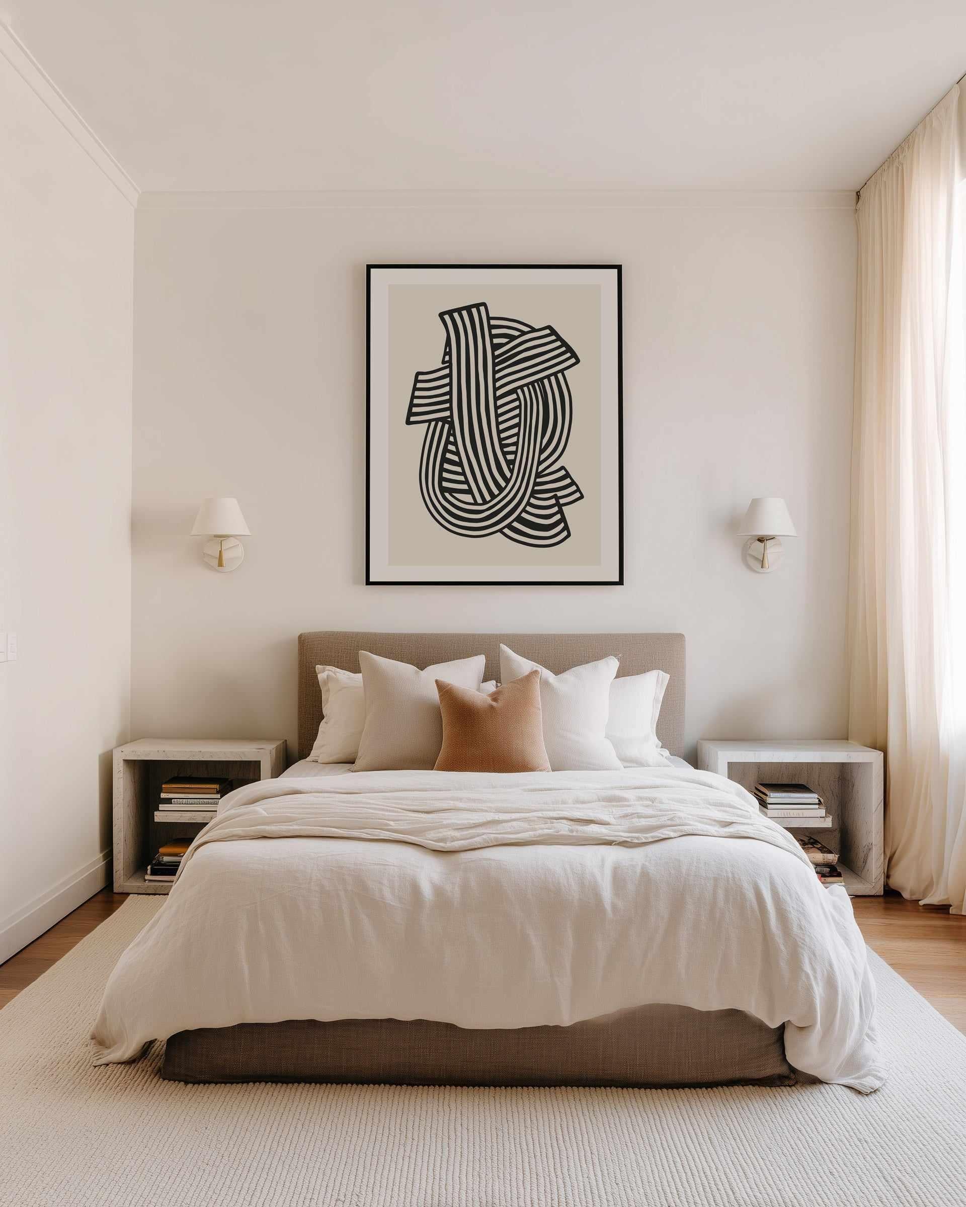 Striped Abstract In Black by Little Dean | Art Print from Olive et Oriel where you can shop wallpaper and artworks online