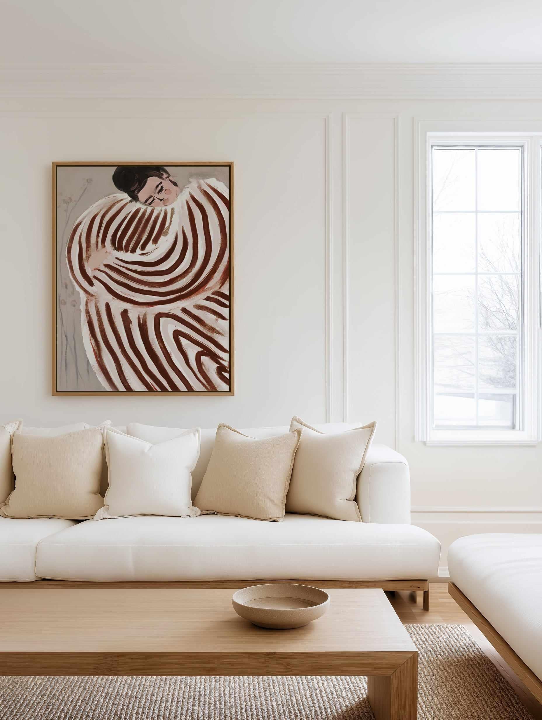 Striped Embrace by Treechild | Framed Canvas Art Print from Olive et Oriel where you can shop wallpaper and artworks online