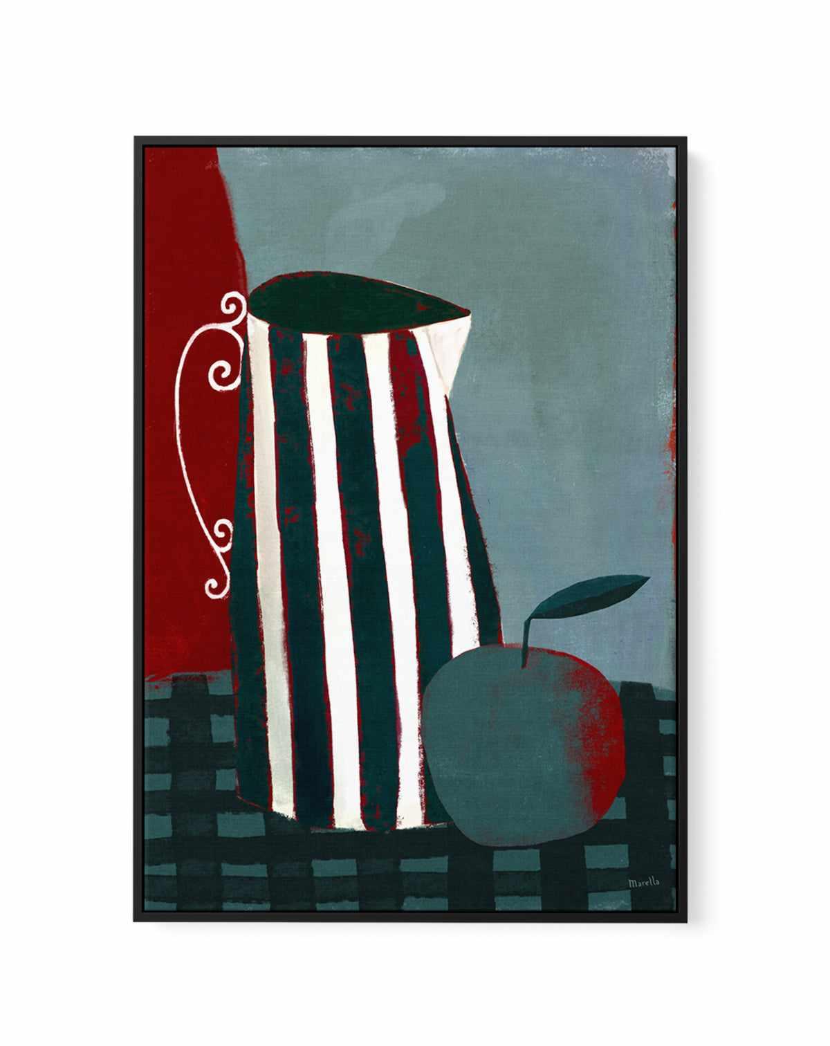 Striped Jug by Marco Marella | Framed Canvas Art Print from Olive et Oriel where you can shop wallpaper and artworks online