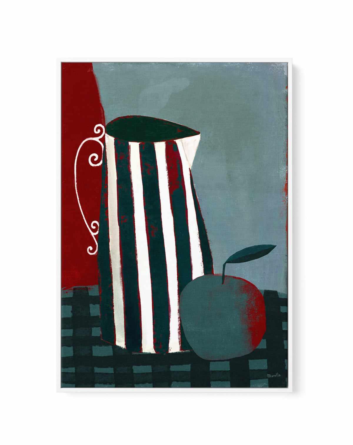 Striped Jug by Marco Marella | Framed Canvas Art Print from Olive et Oriel where you can shop wallpaper and artworks online