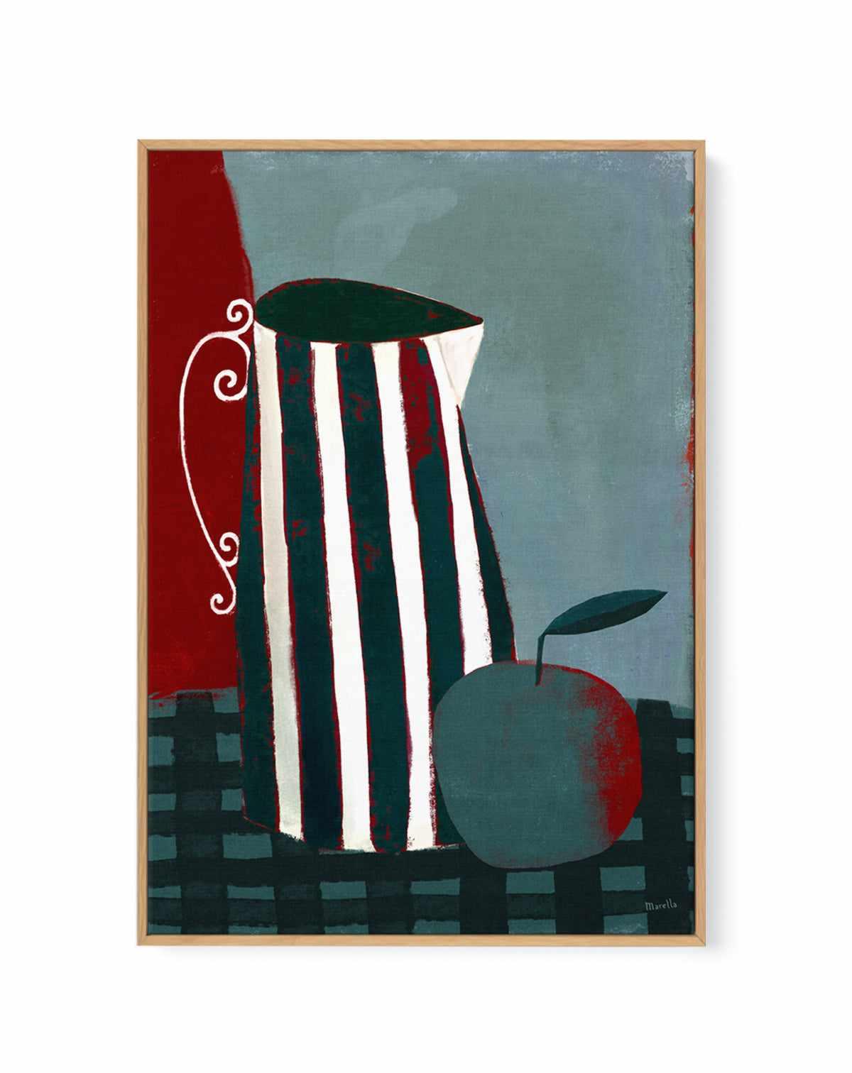 Striped Jug by Marco Marella | Framed Canvas Art Print from Olive et Oriel where you can shop wallpaper and artworks online
