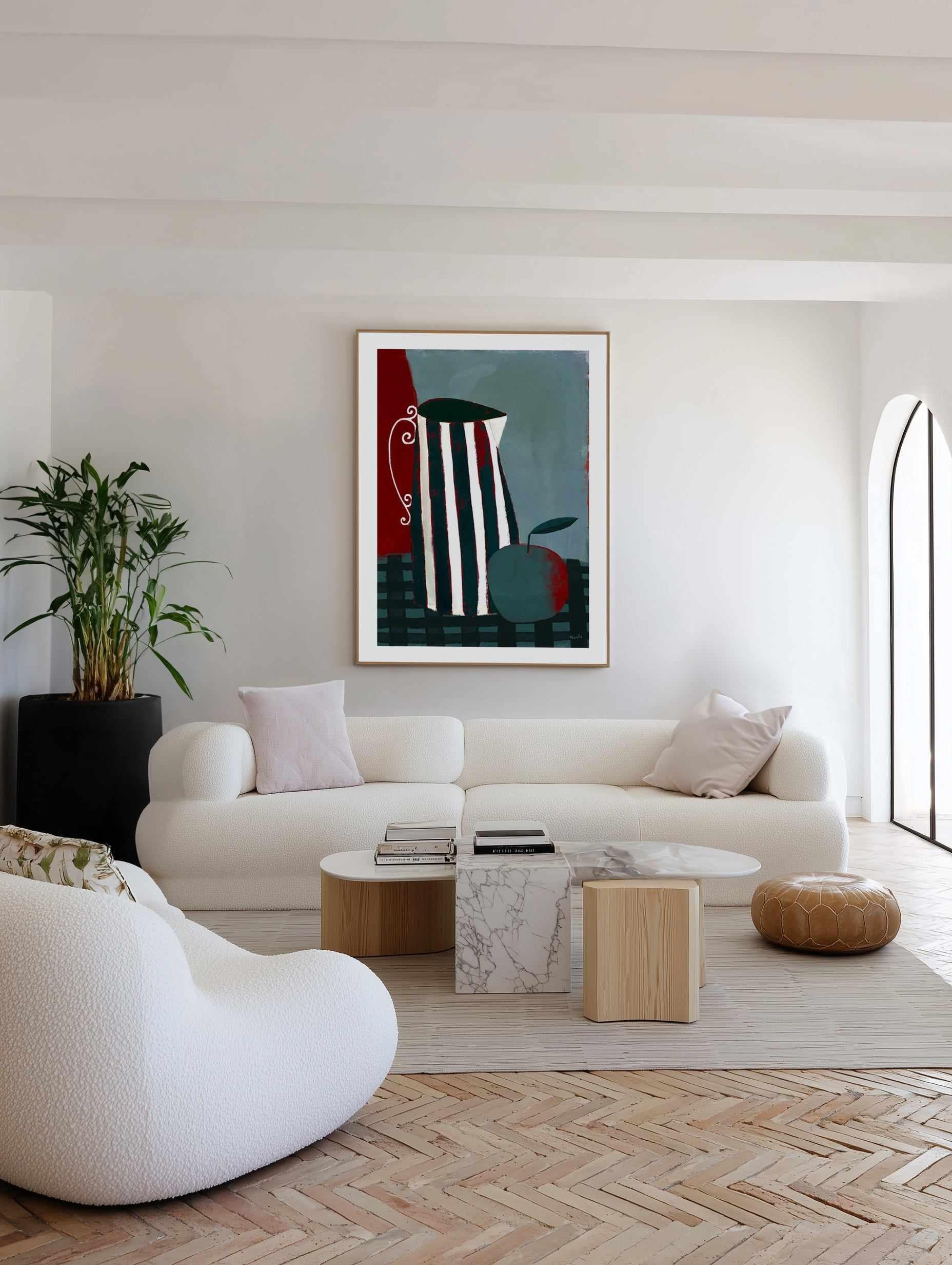 Striped Jug by Marco Marella | Art Print from Olive et Oriel where you can shop wallpaper and artworks online